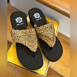 Yellow Box Women's Charm Brown Woven Sandals NWT and Box -Size 9M